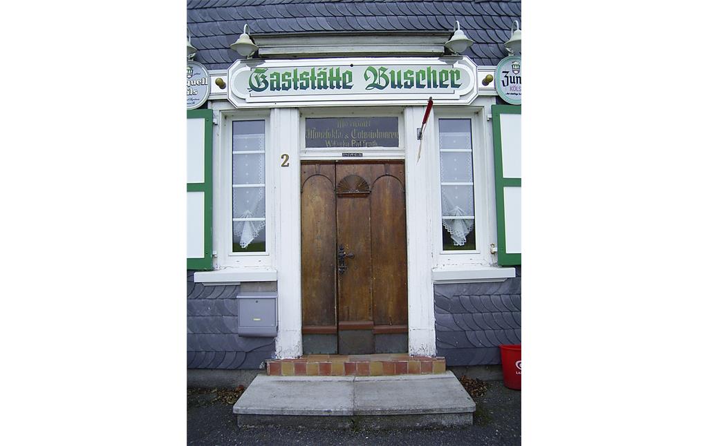 Eingangtür der Gaststätte Buscher in Neuenholte (2007)