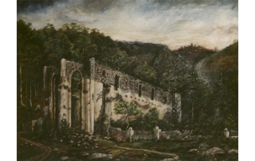 Ölbild der Ruine alte Klosterkirche im Kloster Maria Engelport bei Treis-Karden (1903)