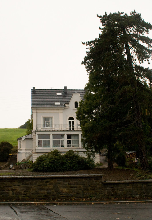 Weiße Villa aus dem Jahr 1895 mit altem Baumbestand im Villengarten (2013)