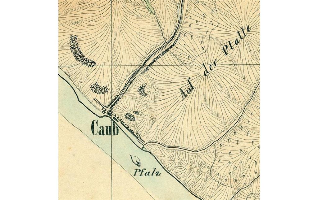 Kaub auf der Karte des Herzogtums Nassau 1819  Blatt 49 Caub-Ransel