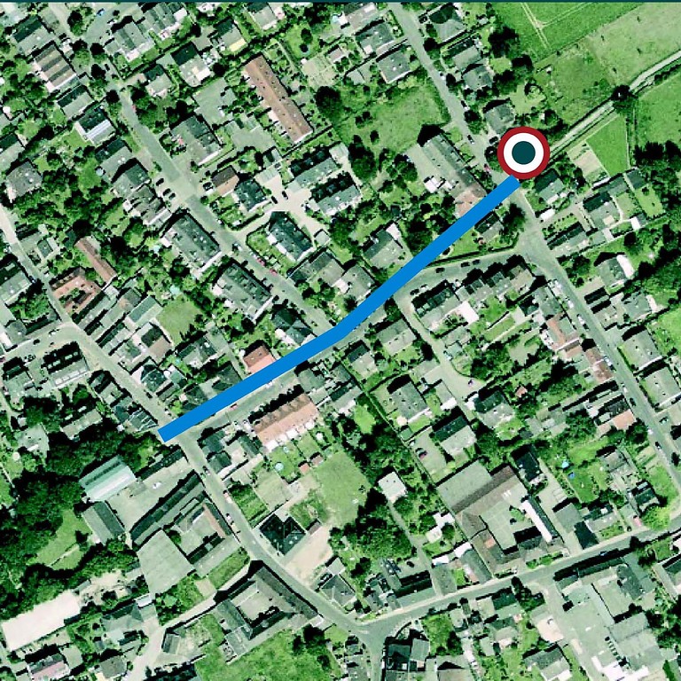 Abbildung 8. Blaue Linie  in Sinthern im Luftbild (2007)