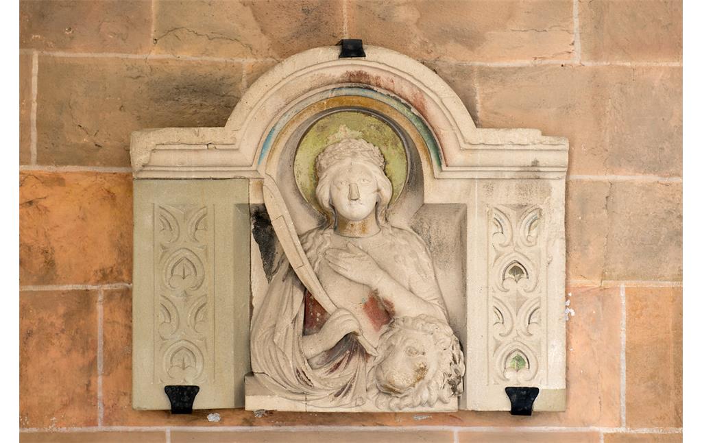 Stiftskirche Sankt Chrysanthus und Daria (2019), Relief der heiligen Daria