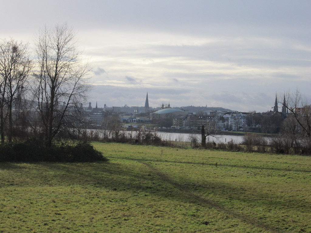 Panoramablick auf Bonn mit Bonner Münster von der Doppelkirche in Schwarzrheindorf aus