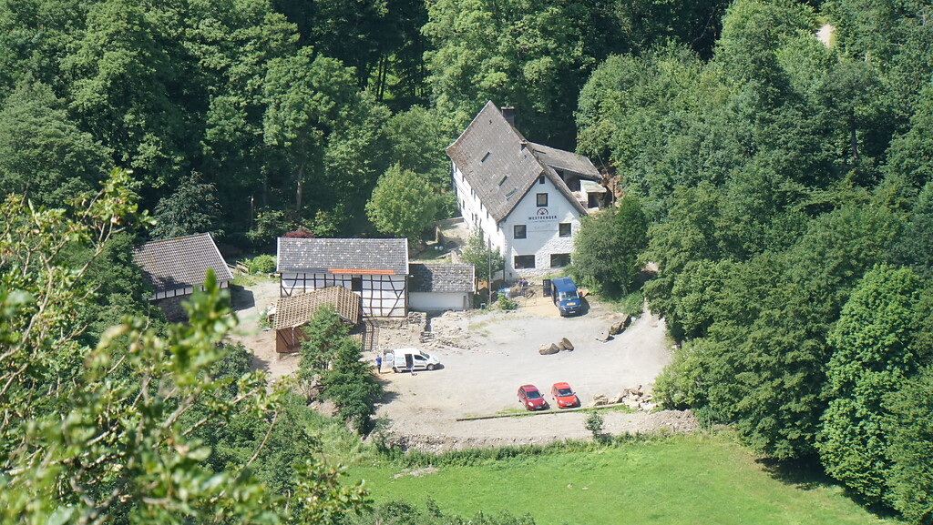Die Mestrenger Mühle vom Aussichtspunkt Dicke Ley (2021)