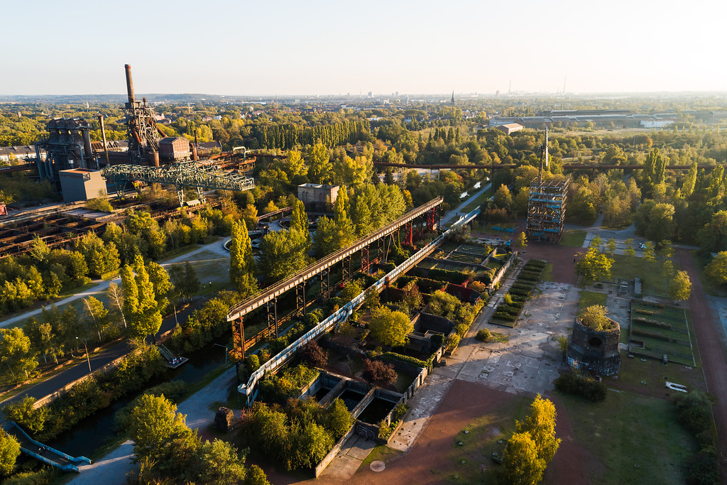 Luftaufnahme Landschaftspark Duisburg im Ruhrgebiet (2018).