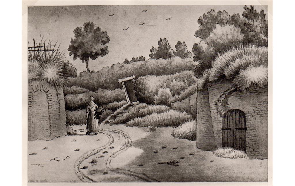 Rees. Vor dem Falltor, Zeichnung etwa 1846