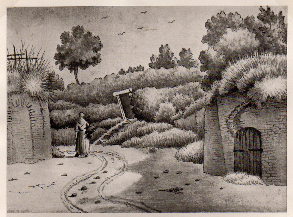 Rees. Vor dem Falltor, Zeichnung etwa 1846