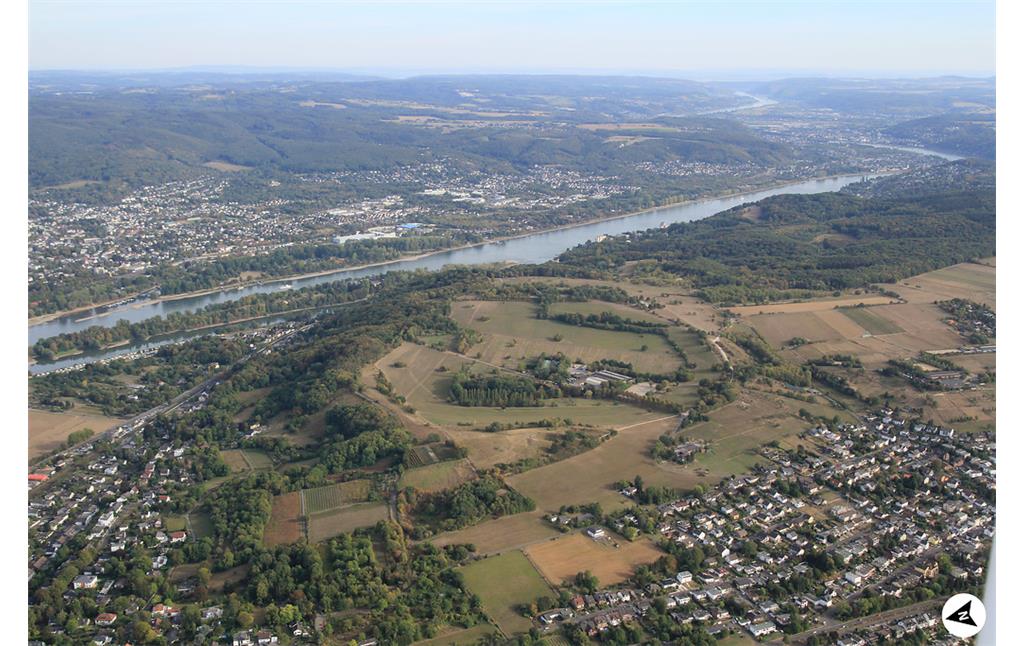 Luftbildaufnahme des Rodderbergs mit Nordpfeil (2018)