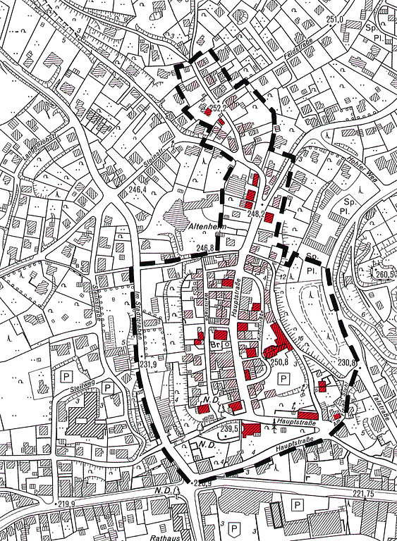 Karte des Denkmalbereichs Bergneustadt-Altstadt (1996)