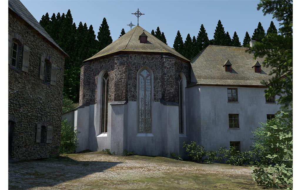 Rekonstruktion der alten Klosterkirche im Kloster Maria Engelport bei Treis-Karden (2018)