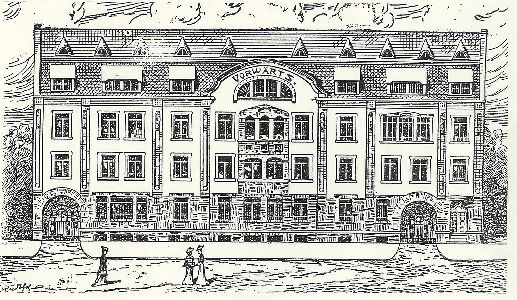 Fassade des Genossenschaftsgebäudes "Vorwärts"