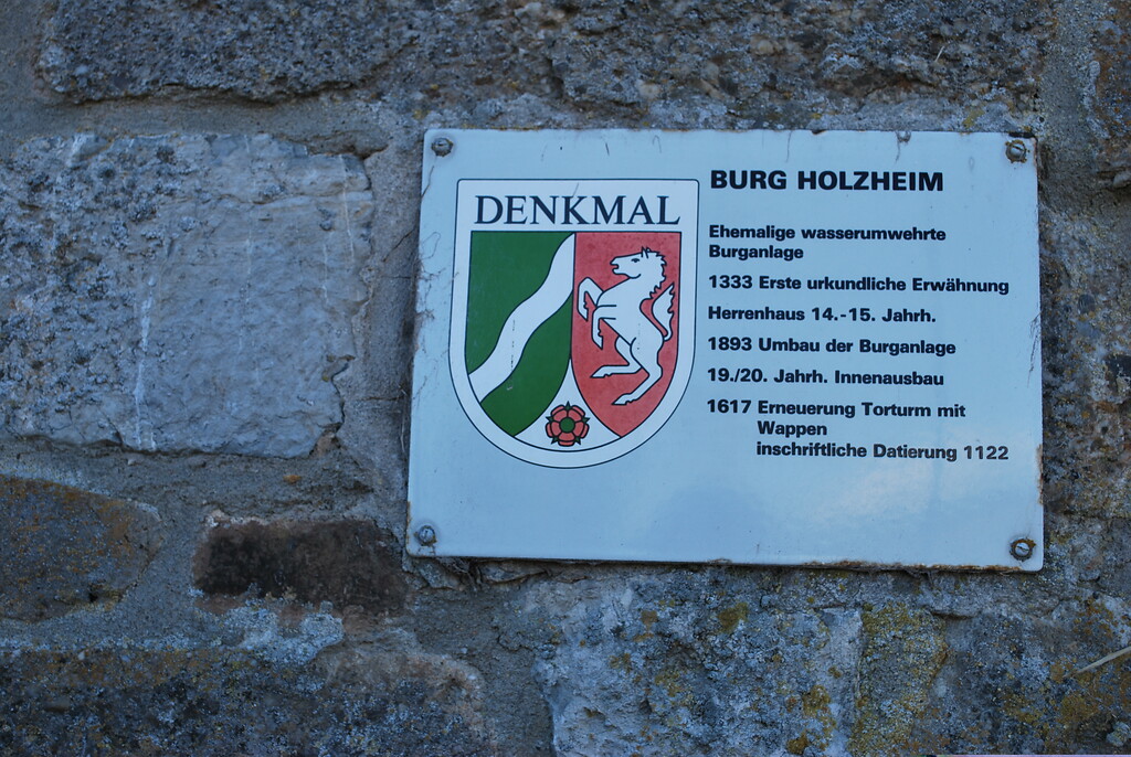 Denkmalpalette der Burg Holzheim (2015)