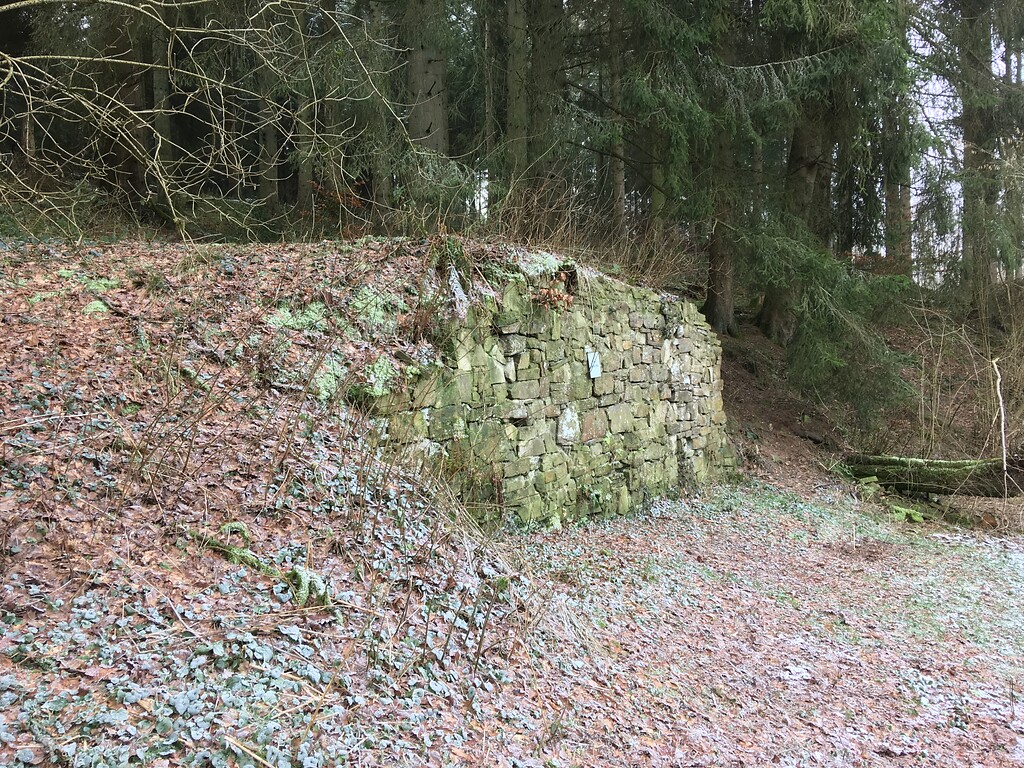 Mauer des Wohnhauses der Spezarder Mühle im Pfengstbachtal (2019)