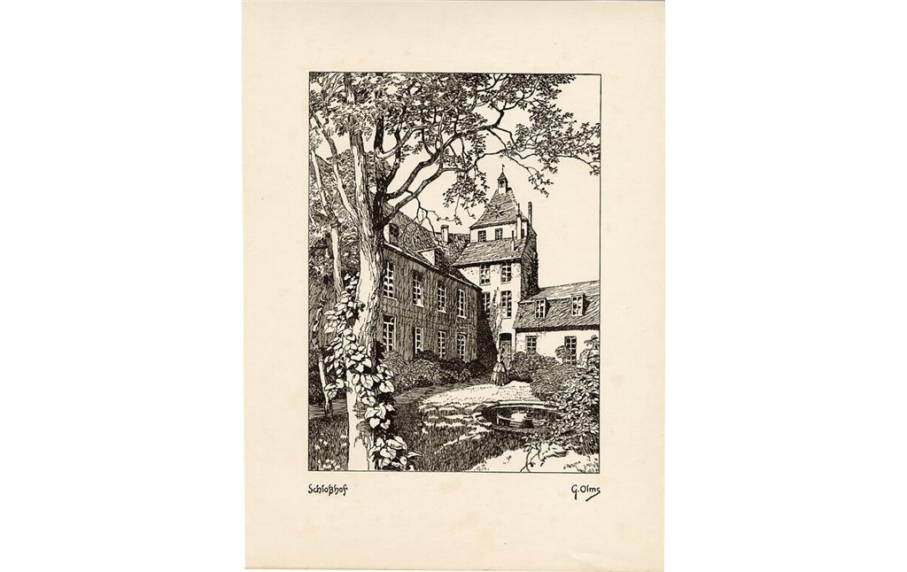 Heimatbilder "Aus einer niederrheinischen Kleinstadt", Federzeichnungen von Gustav Olms, Text von Edmund Renard erschienen 1921. Hier: Moers,