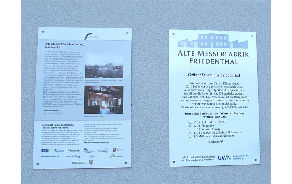 Informationstafeln an der Alten Messerfabrik Friedenthal (2012)