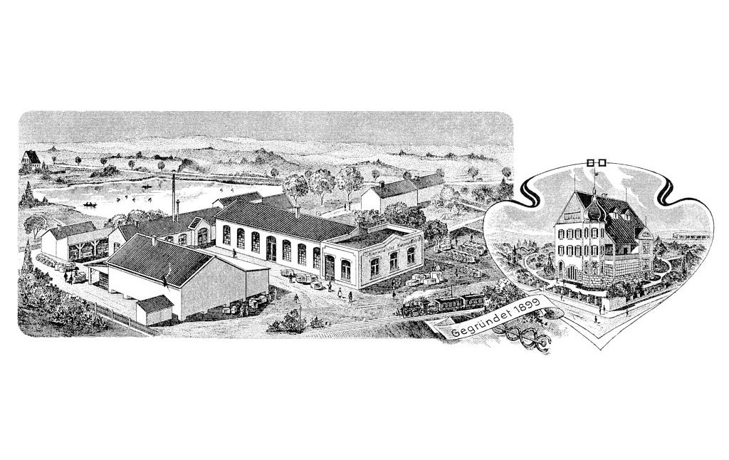 Oberwiehler Kunstwollfabrik C. Hans. Werksansicht um 1907