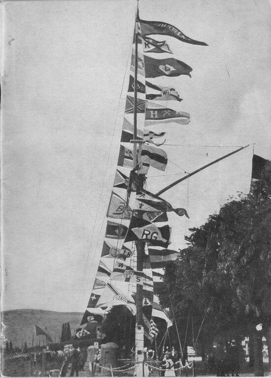 Historische Fotografie des Schiffermastes in Kaub (1955)