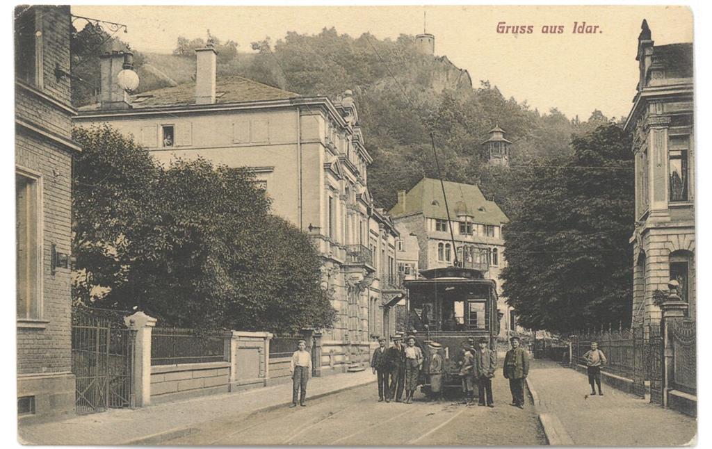 Historische Fotografie aus dem Stadtteil Idar mit der Straßenbahn (1905)