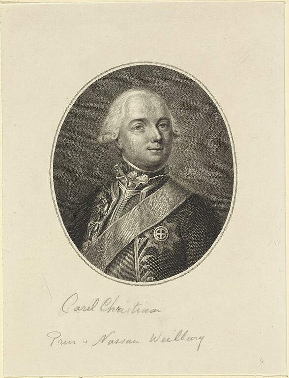 Kupferstich mit einem Porträt (Bruststück) des Fürsten Carl Christian von Nassau-Weilburg (1787-1851)