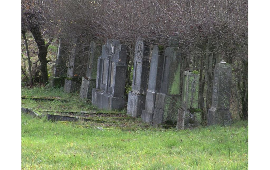 Die westliche Gräberreihe auf dem Judenfriedhof in Kaisersesch (2015)