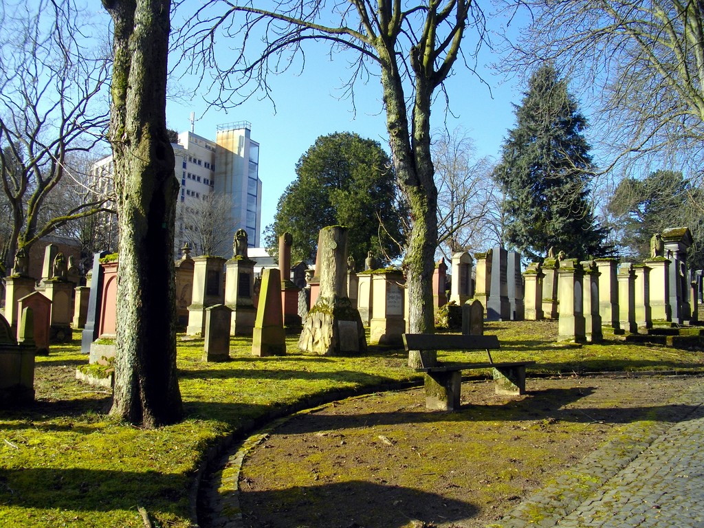 Gräberfeld auf dem jüdischen Friedhof Untere Zahlbacher Straße in Mainz (2015).