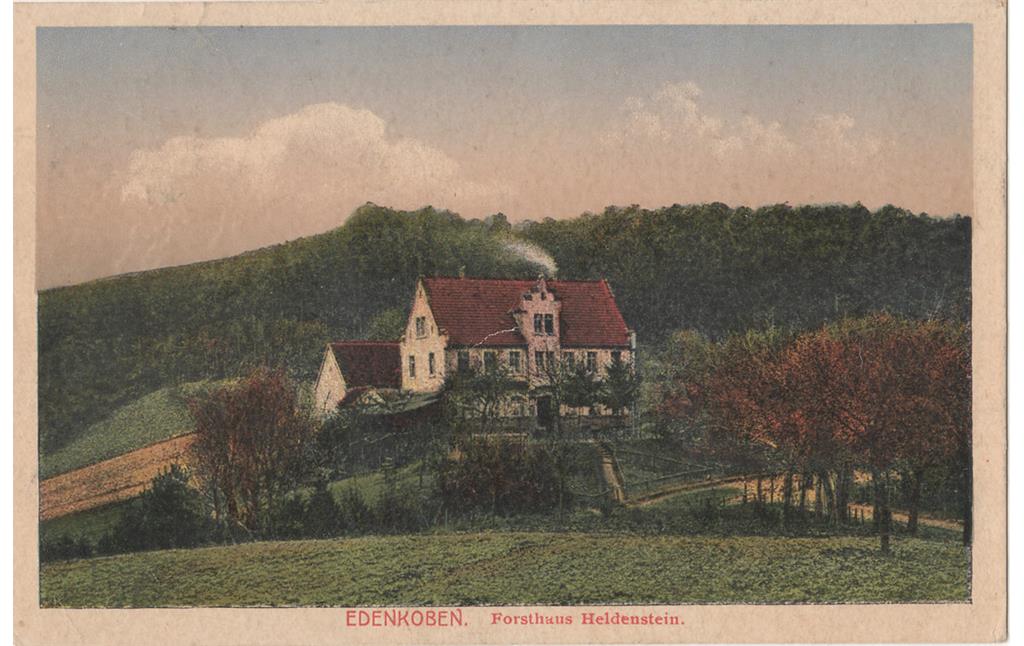 Historische Ansichtskarte des Forsthauses Heldenstein bei Edenkoben (ca. 1921).