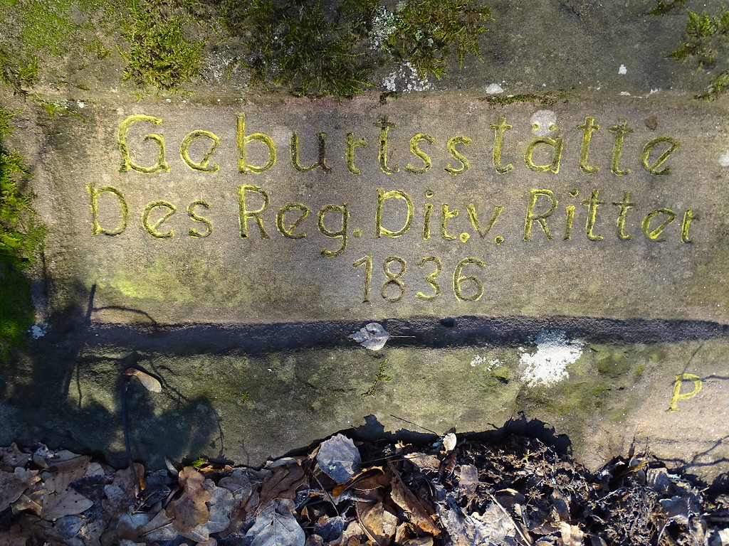 Ritterstein Nr. 161 R. F. Stiftswald Geburtsstätte des Reg. Dir. v. Ritter 1836 bei Kaiserslautern (2019)