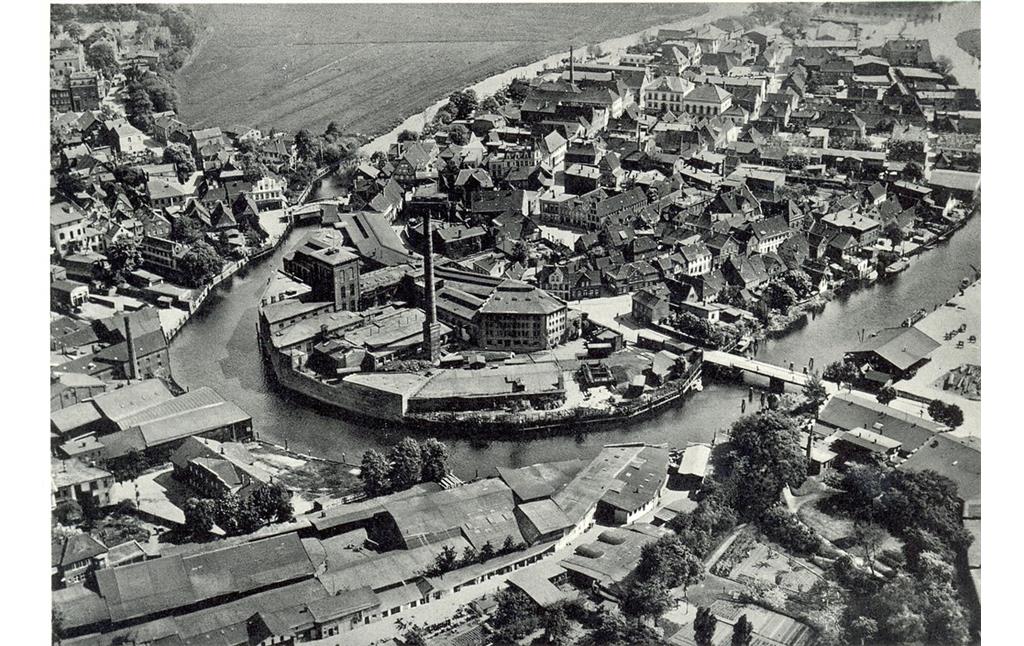 Luftaufnahme der Störschleife Itzehoe, um ca. 1960.