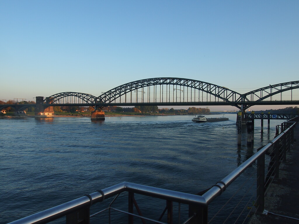 Blick auf die Kölner Südbrücke vom Rheinauhafen aus gesehen (2021).
