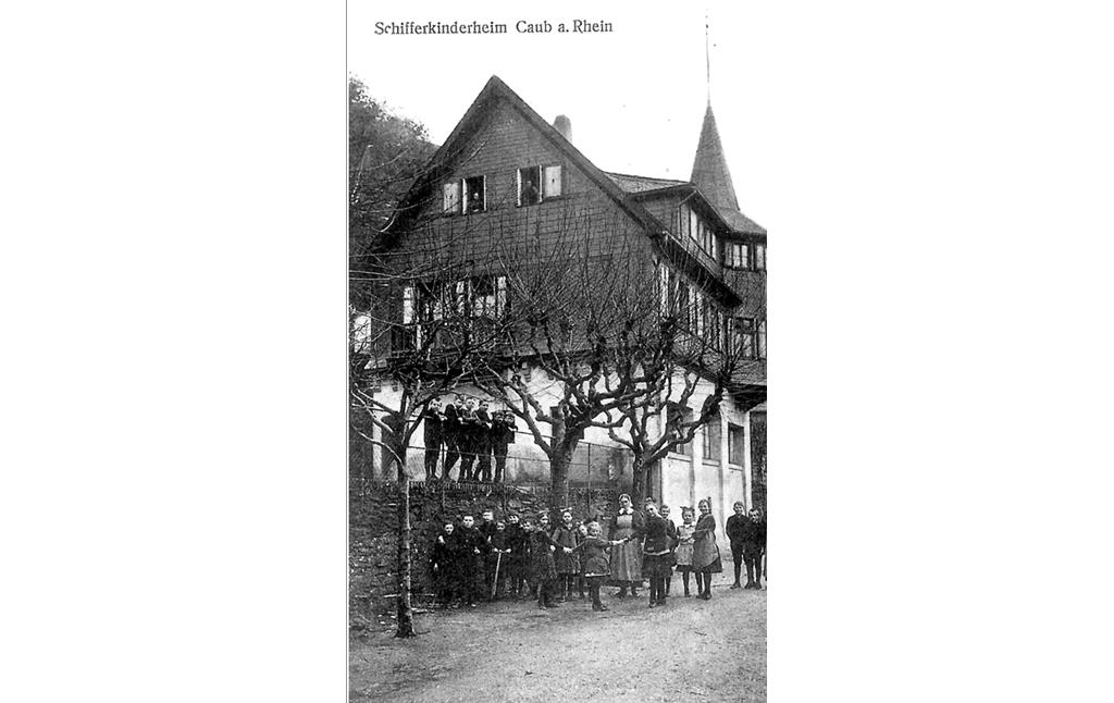Das Schifferkinderheim in Kaub, damals noch Caub, am Rhein (um 1920)