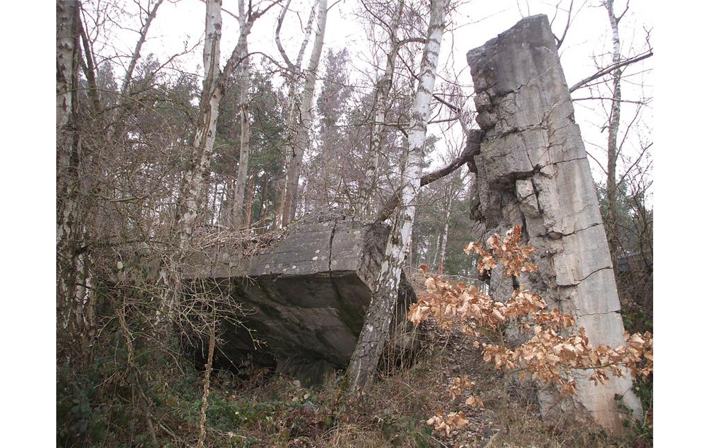 Teilruine eines Bunkers und Reste einer Flakstellung in Mechernich-Kommern (2006).