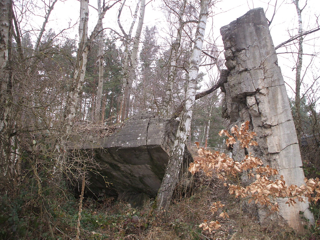 Teilruine eines Bunkers und Reste einer Flakstellung in Mechernich-Kommern (2006).