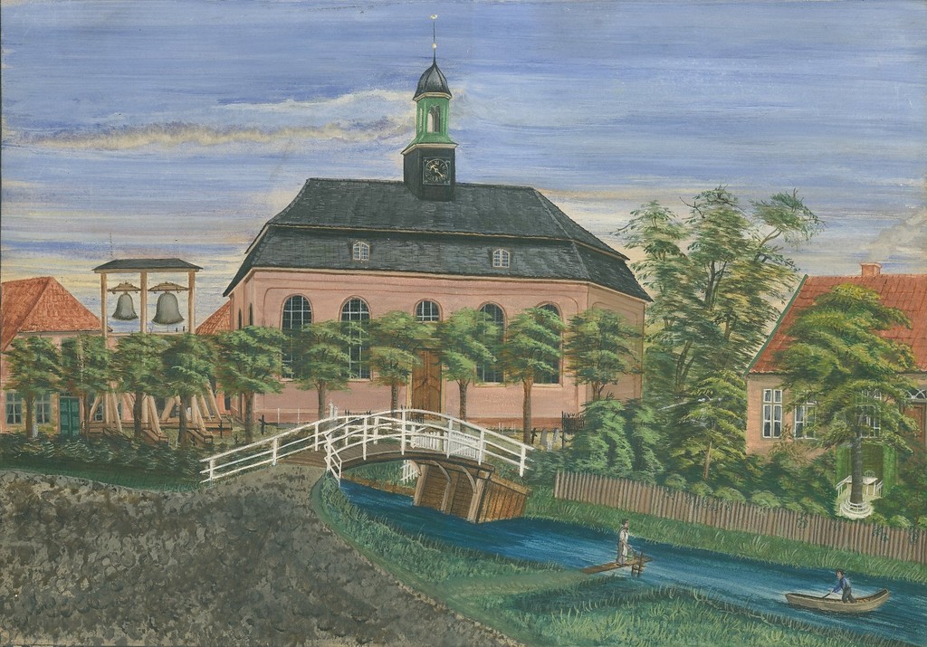 Historisches Gemälde der St. Annen Kirche in Herzhorn