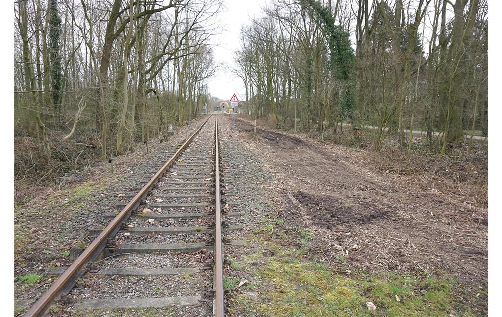 Kleve, Tiergarten. Bahnstrecke zwischen Kleve und Nijmegen, Abschnitt beim Tiergarten (2018)
