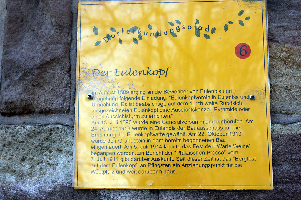 Informationstafel am Eulenkopfturm (2010).
