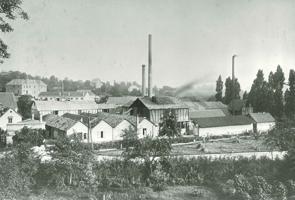 Historische Ansicht des Werksgeländes der Firma Susewind in Bendorf (um 1910)
