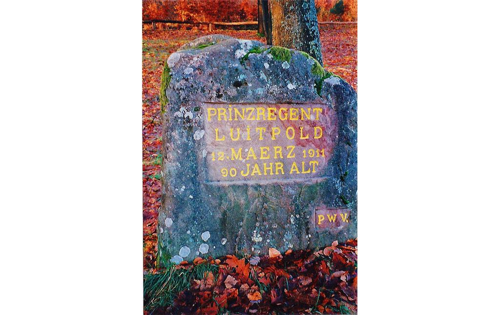 Ritterstein Nr. 70 "Prinzregent Luitpold 12. Maerz 1911 90 Jahre alt" bei Hermersbergerhof (1993)