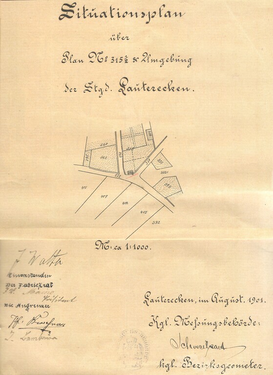 Situationsplan Stadt Lauterecken (1901)