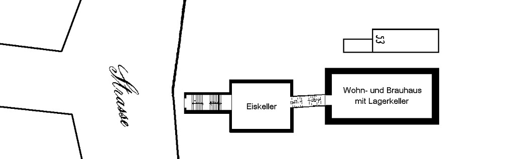 Skizze der Keller des Brauhauses in der Ritterstraße in Bad Vilbel (1962)