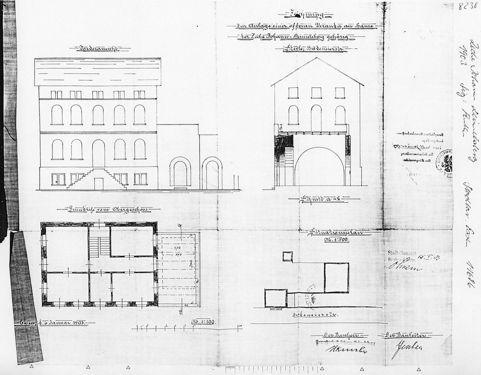 Zeche Deimelsberg, Plan des Verwaltungsgebäudes in Steele 1903