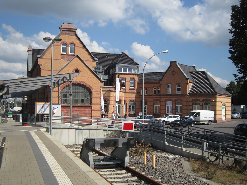 Stolberg, Hauptbahnhof (2015). Empfangsgebäude Westseite