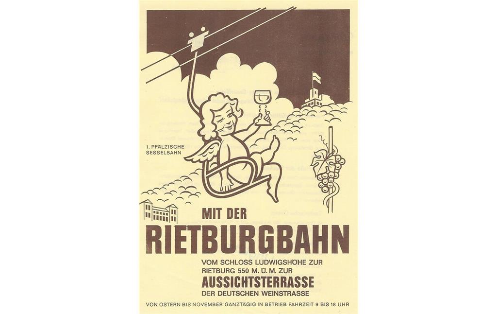 Werbeplakat der Rietburgbahn Edenkoben von 1960