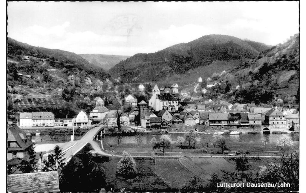 Historische Postkarte der Ortsgemeinde Dausenau (ca. 1962)