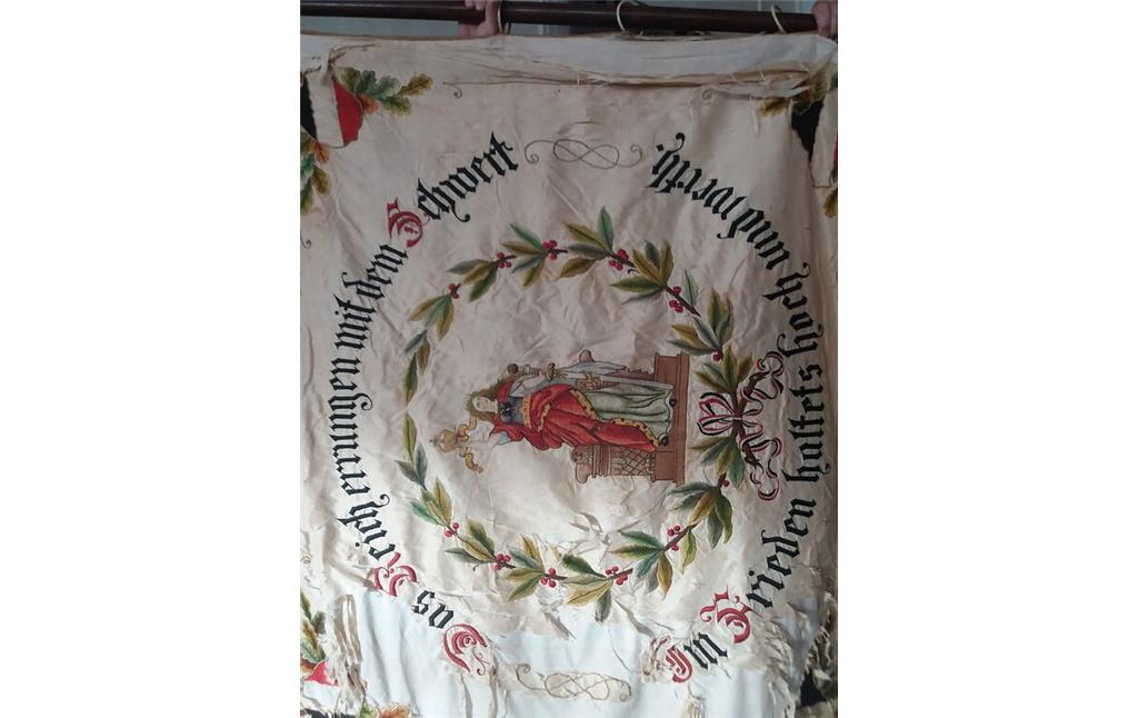 Fahne des örtlichen Kriegervereins, der im Gasthaus Faust tagte (2021)