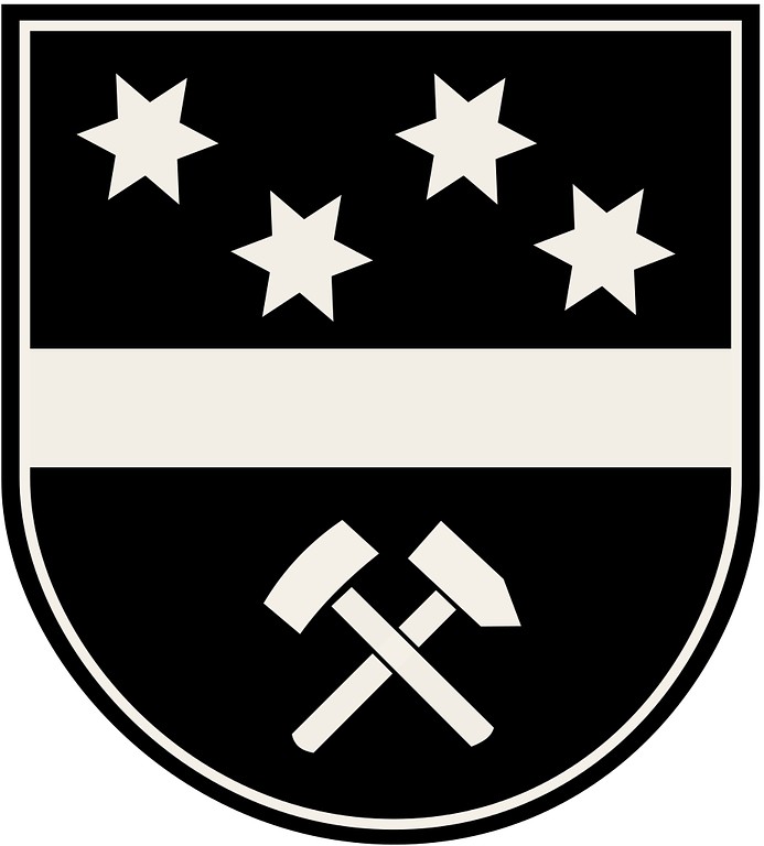 Das Wappen der Stadt Hückelhoven im Kreis Heinsberg.