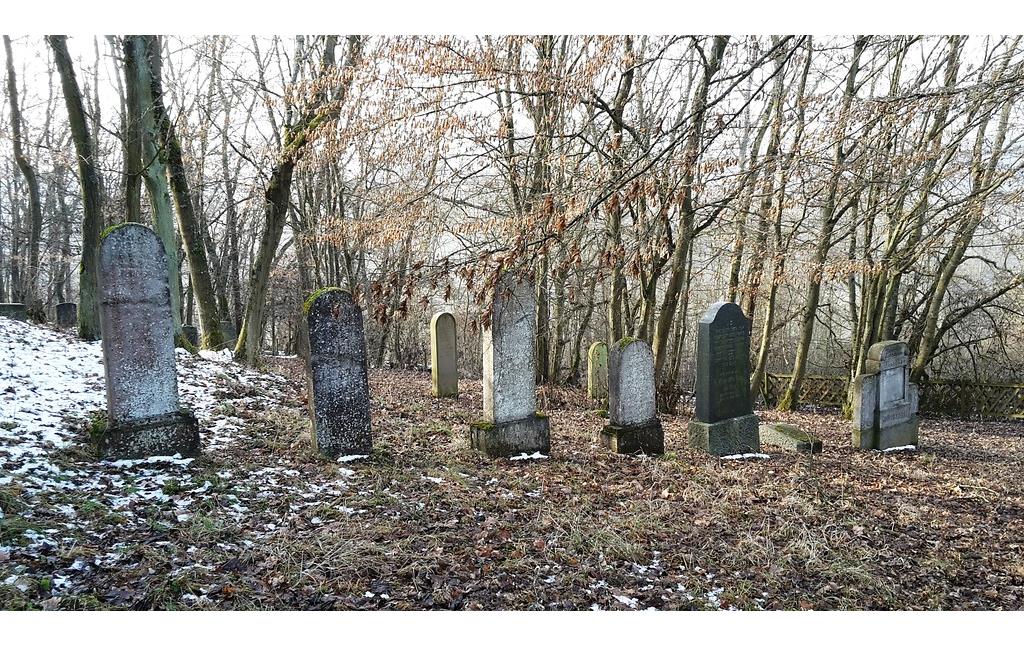 Grabsteine auf dem jüdischen Friedhof Auf dem Kallenberg bei Schweppenhausen (2017)