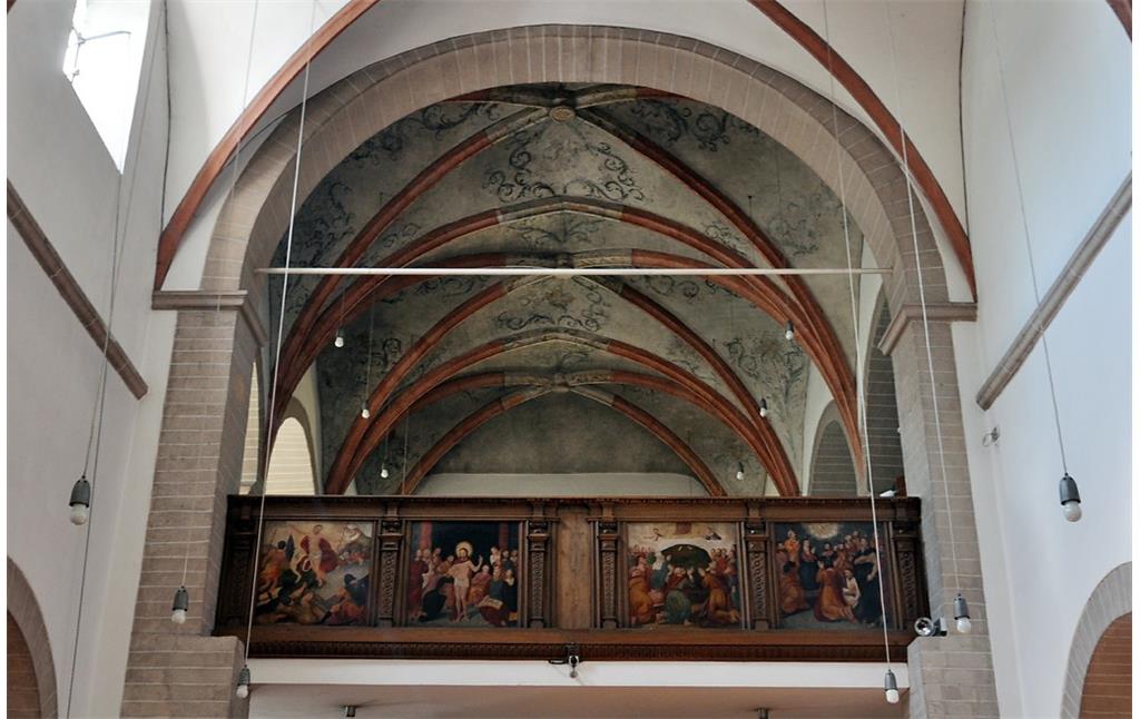 Innenansicht in den Westemporenbau der Kirche des früheren Benediktinerinnenklosters Neuwerk in Mönchengladbach (2017).