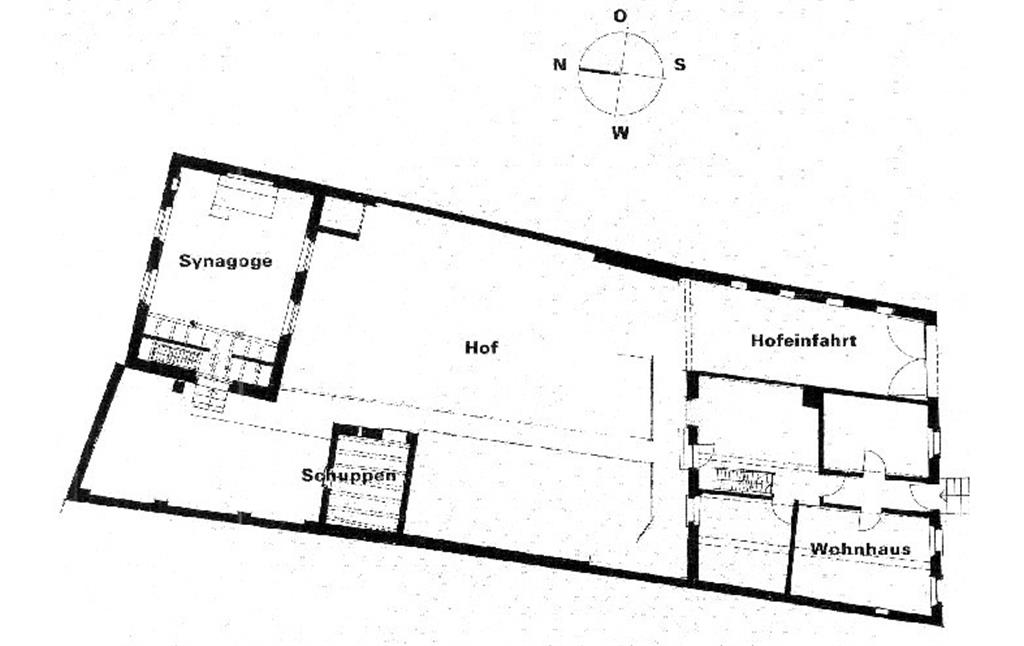 Grundriss der Synagoge Titz-Rödingen, Kreis Düren