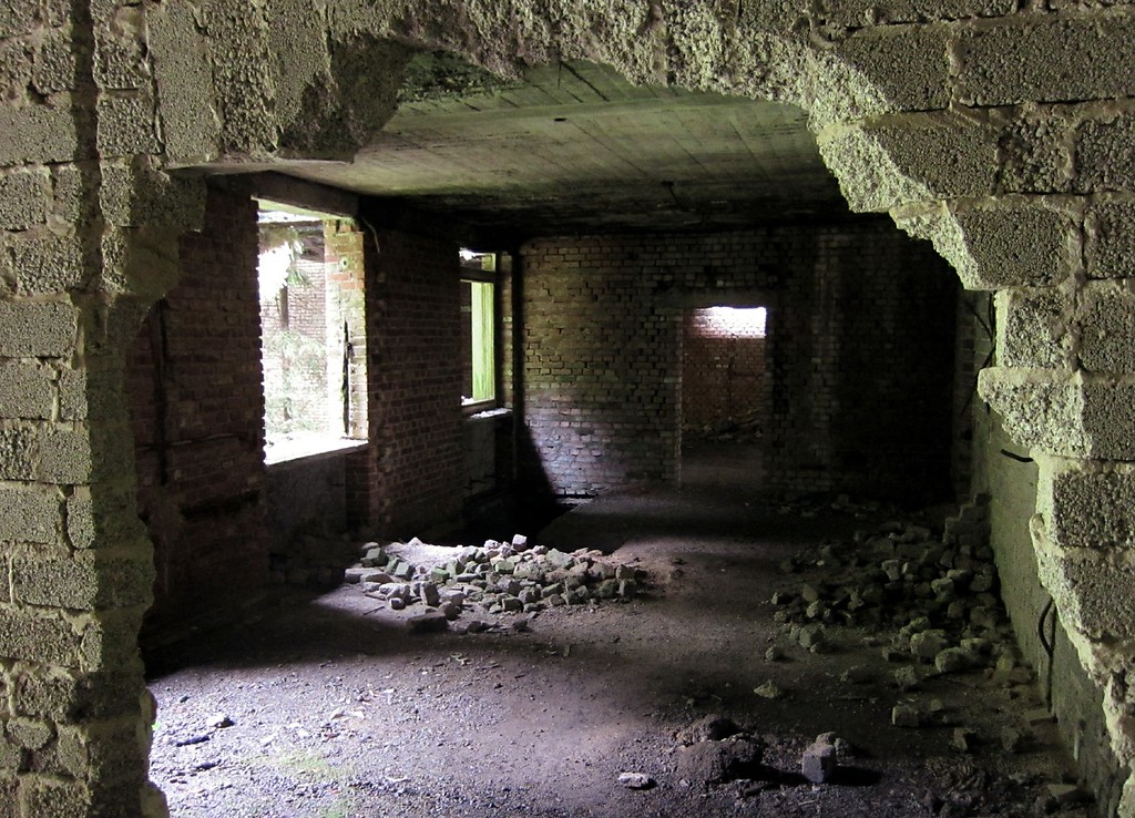 Ruine der Adenauervilla, ein Innenraum im Erdgeschoss (2012).