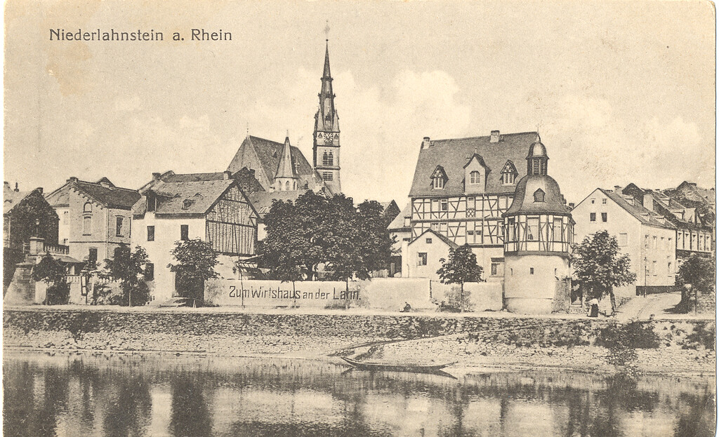 Wirtshaus an der Lahn auf Postkarte um 1910